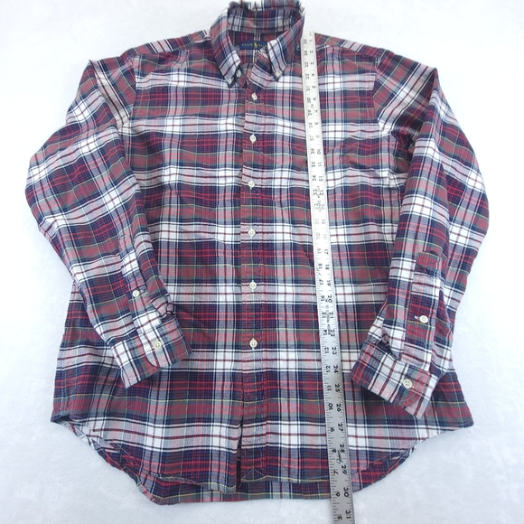 Ralph Lauren Shirt Mens Large Button Down Red Green Blue Plaid Long Sleeve - Picture 3 of 6